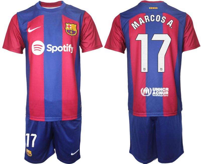 Men 2023-2024 Club Barcelona home red #17 Soccer Jersey